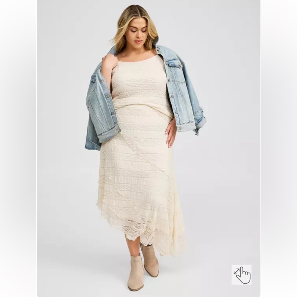 Torrid plus size matching cream lace skirt set